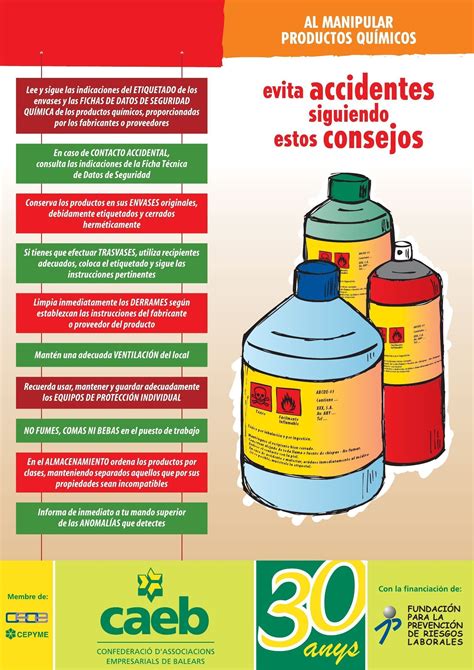 Caeb Poster Consejos Al Manipular Productos Químicos