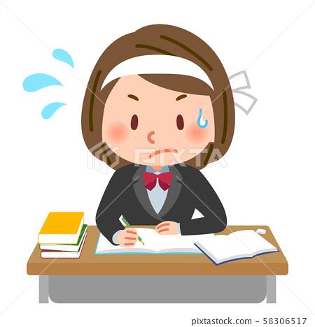 Babes Studying With Serious Expressions Stock Illustration PIXTA