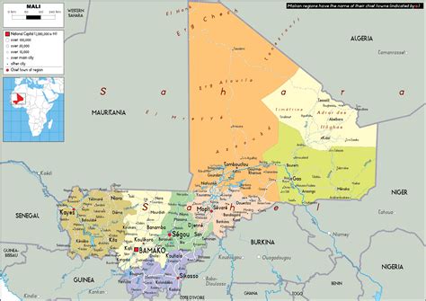 Mali Political Map 