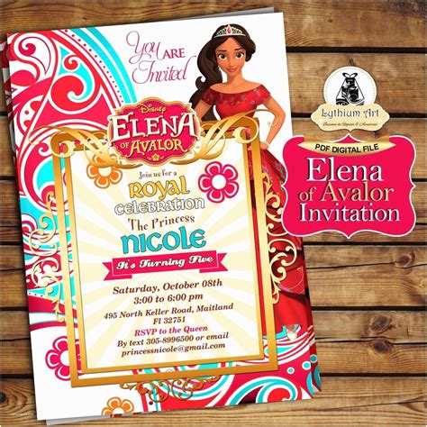 Elena Of Avalor Birthday Invitation Template Birtdga