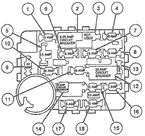 Diagrama De La Caja De Fusibles Ford Taurus и Mercury Sable 1985 1991