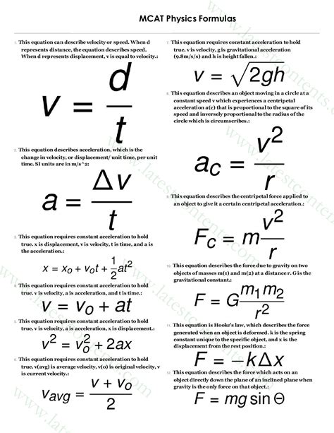 Mcat Physics Formulas List And Tips To Solve Problems Easily