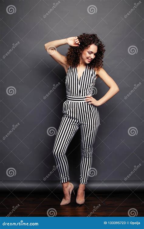 Fashion Model Girl Full Length Portrait Isolated On Gray Background