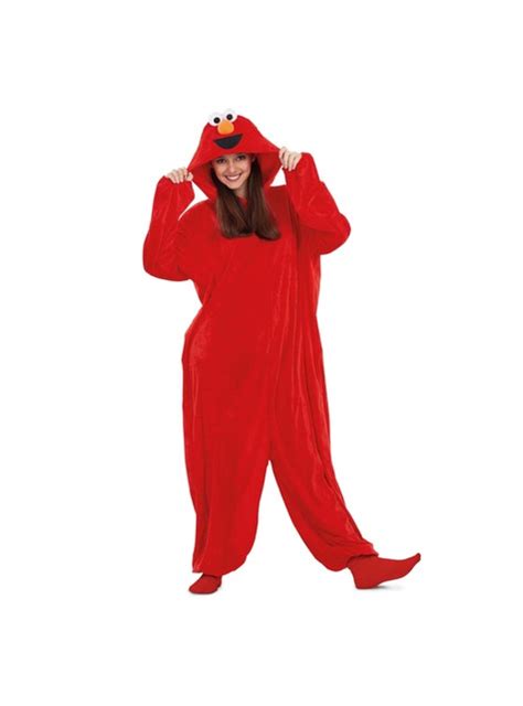 Elmo From Sesame Street Basic Onesie Costume For Adults