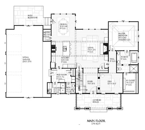 Craftsman House Plan With Open Floor Plan Home Design 168 1099