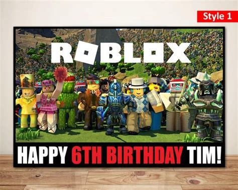 Roblox Happy 6th Birthday Card With Characters From The Animated Movie