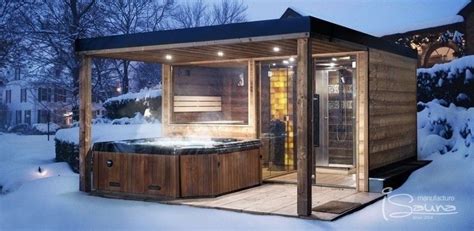Sauna House With An Extended Pergola Roof Over Hot Tub Hot Tub Pergola Hot Tub Backyard