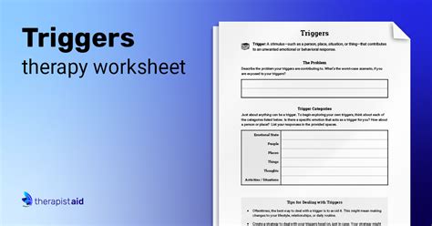 Free Printable Identifying Triggers Worksheets