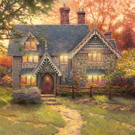 Gingerbread Cottage Limited Edition Canvas Thomas Kinkade Studios