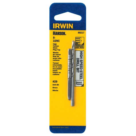 Irwin Hanson High Carbon Steel Sae Tap And Drill Combo Set No 29 8 32