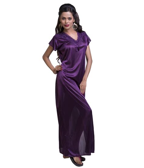 Buy Ishin Purple Silk Nighty Online At Best Prices In India Snapdeal