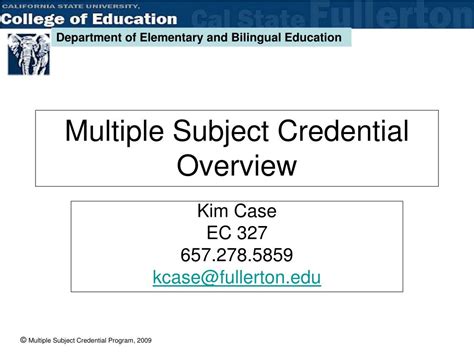 Ppt Multiple Subject Credential Overview Powerpoint Presentation