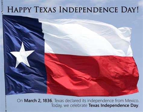 Happy Texas Independence Day Waving Flag