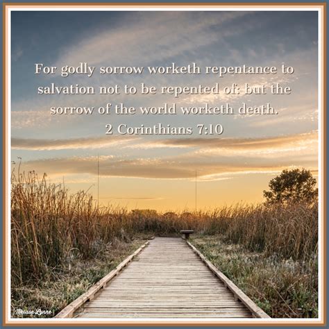 Godly Sorrow Worketh Repentance If Anyone Knows Melissa