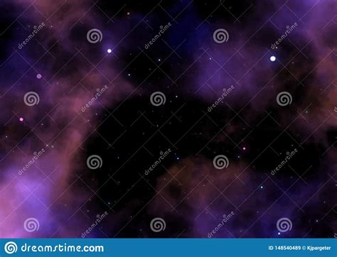 Illustration Of A Galaxy Space Sky With Stars And Nebula Stock