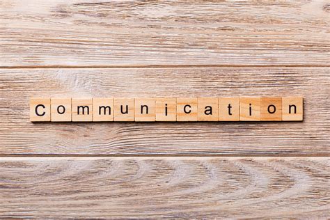 Communication Word Written On Wood Block Communication Text On