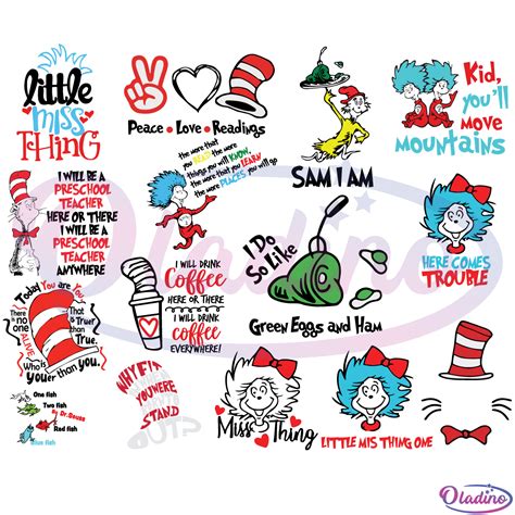 Bundle Characters Dr Seuss Svg Digital File Dr Seuss Svg