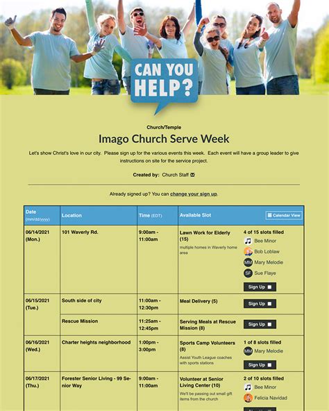 Church Management Software Organize Events And Volunteers