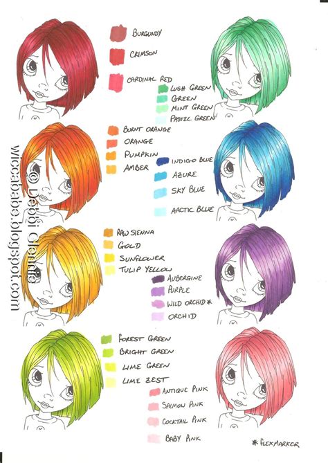 Anime Girl Hair Colors Message