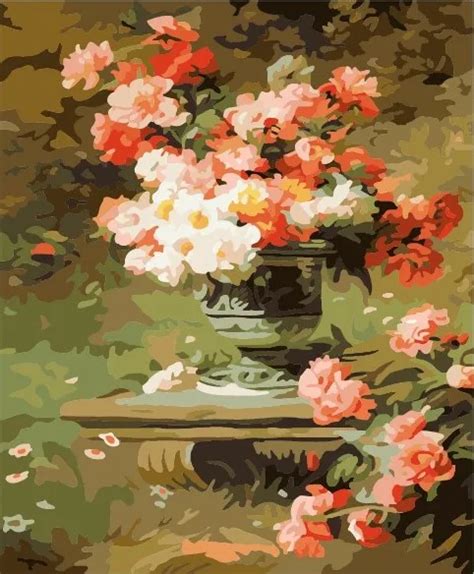 Europe Flower Oil Painting Frameless Picture Painting By Numbers Diy