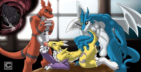 Rule 34 Anal Balls Digimon Exveemon Guilmon Male Male Only Multiple