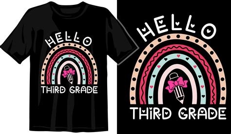 Hello 3rd Grade Rainbow Graphic By Yadesign Store · Creative Fabrica