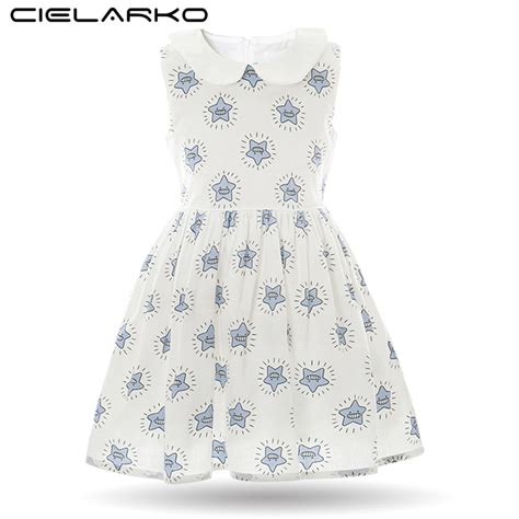 Cielarko Girls Dress Summer Baby Dresses Star Print Sleeveless Cotton