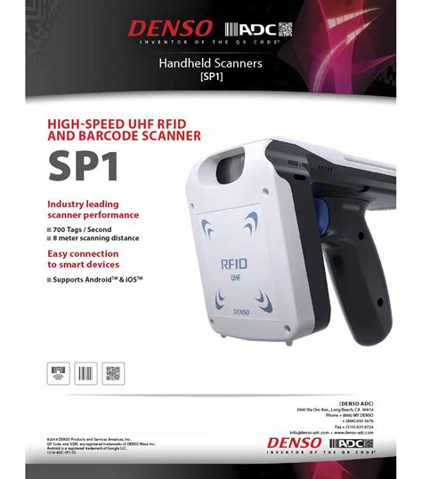 Sp1 Product Sheet Handheld Rfid Scanner Denso Adc