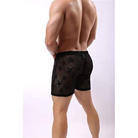 Kamuon Men S Sexy Mesh See Through Summer Beach Lounge Shorts Boxer Underwear At Men’s Clothing