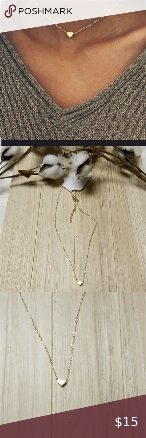 💛super cute gold plated dainty heart necklace💛 womens jewelry necklace silver heart pendant