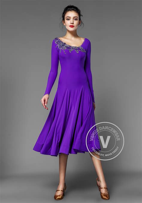 Royal Purple Ballroom Smooth Practice Dance Dress