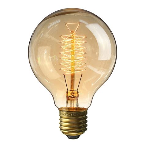 KINGSO E27 Edison Ampoules à Incandescence G80 60W 220V Globe Lampe