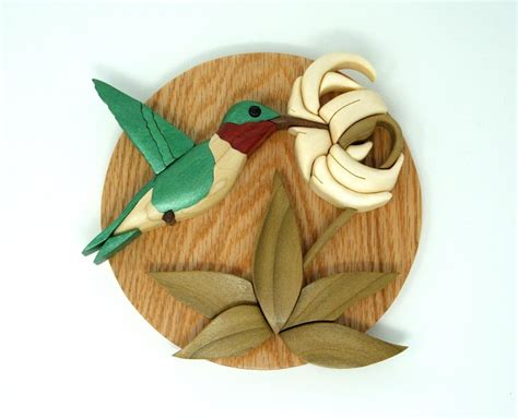 Hummingbird Intarsia Wood Art Etsy Wood Art Intarsia Wood Art
