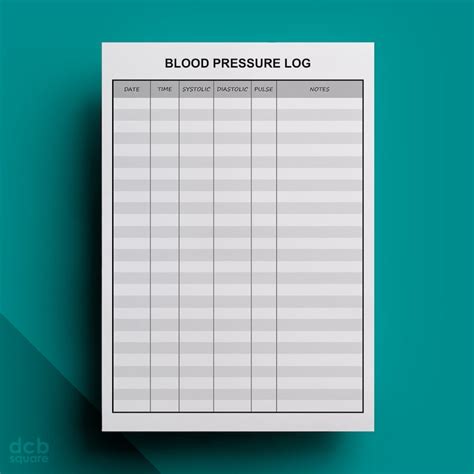 Printable Blood Pressure And Pulse Log