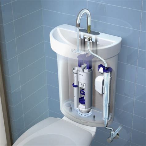 Caroma Profile Smart 305 Dual Flush Toilet With Sink Toilet Sink Small Toilet Room Dual
