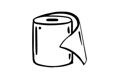 Download Toilet Paper Roll in Line Art Style (SVG Cut file) by ...