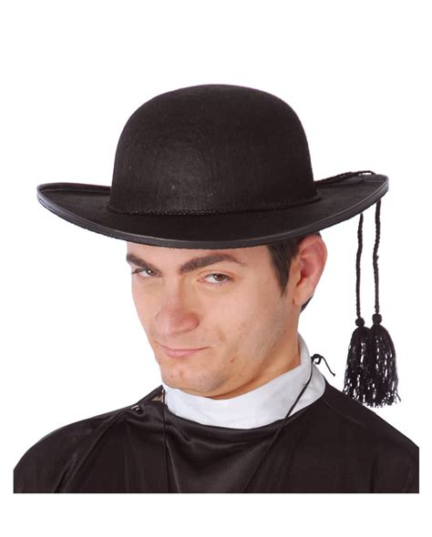 Priest Hat With Cord Pastor Costume Accessories Horror