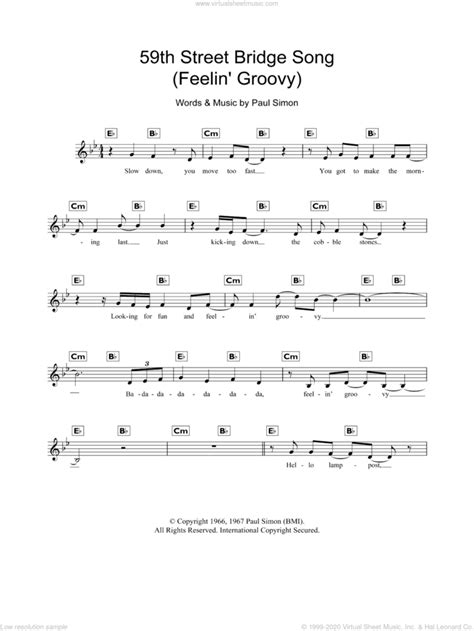 Garfunkel - The 59th Street Bridge Song (Feelin' Groovy) sheet music