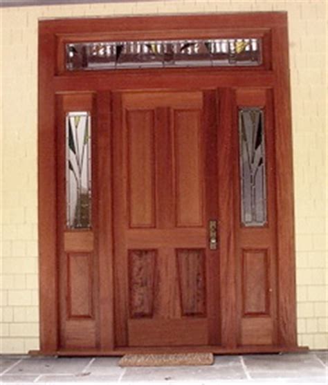 The flat clear glass is insulated, dual glazed and tempered, whereas the art glass is insulated,triple glazed and tempered. Fine Custom Prairie Style Doors by Mendocino Custom Doors