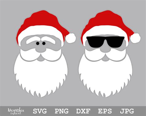 Santa With Sunglasses Svg Santa Claus Svg Cool Santa Svg Etsy