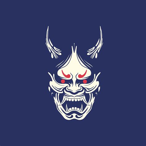 Japanese Demon Oni Mask Logo Design Vector Illustration It Can Be Use