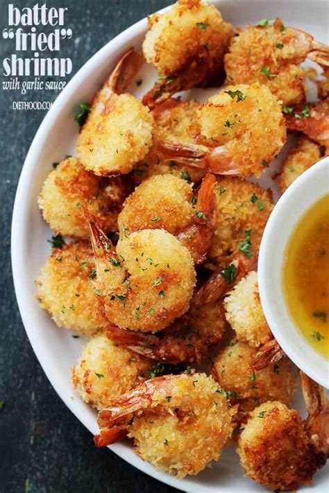 Baked Batter Fried Shrimp With Garlic Dipping Sauce Recipe Diethood