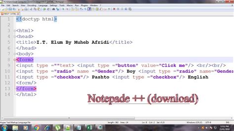 How To Downloading Notepad Html Video 2 Pashto Youtube