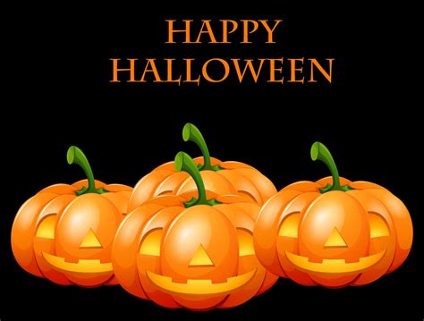 Happy Halloween Card With Jack O Lanterns 298328 Vector Art At Vecteezy