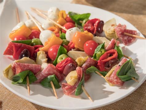 This is a layered antipasto, so you can cut it in square slices neatly and have all the ingredients. Antipasti Skewers Recipe | Giada De Laurentiis | Food Network
