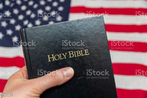 Hand Holding Holy Bible Stock Photo Download Image Now American
