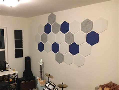 Amazon Com JARDEON Hexagon Acoustic Panels Silver Gray Art Decor Sound