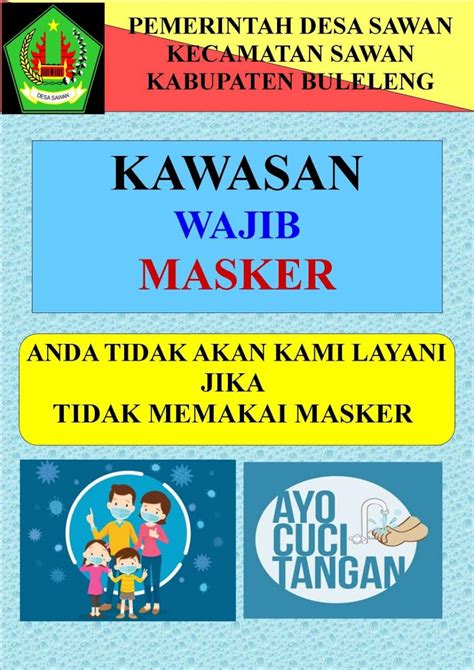 Para siswa wajib mengenakan masker. Pemdes Sawan Wajib Pakek Masker - Website Desa Sawan