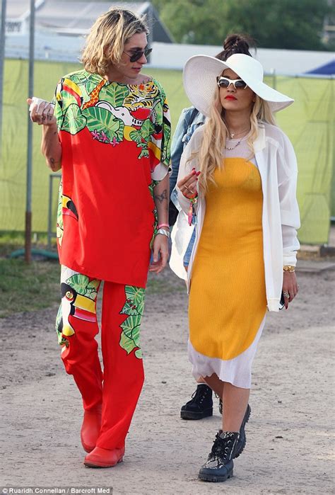 Glastonbury Festival 2013 Rita Ora Wears Two Bright Coloured Outfits