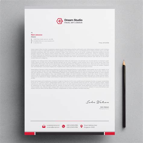Letterhead Template with red details - Download Free Vectors, Clipart Graphics & Vector Art